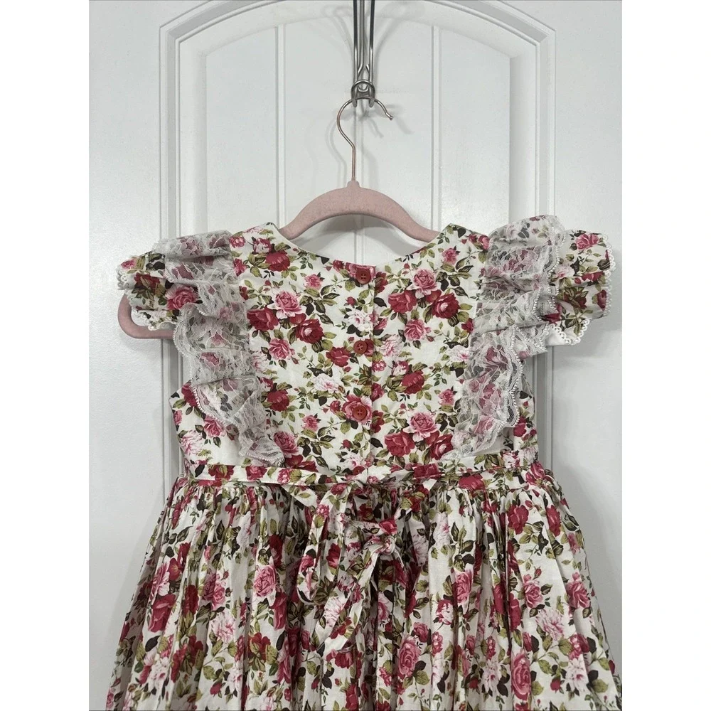 Dollcake Ask Amy Dress Floral Lace  Cotton Girls Size 10 Flower Girl Wedding - Picture 4 of 6